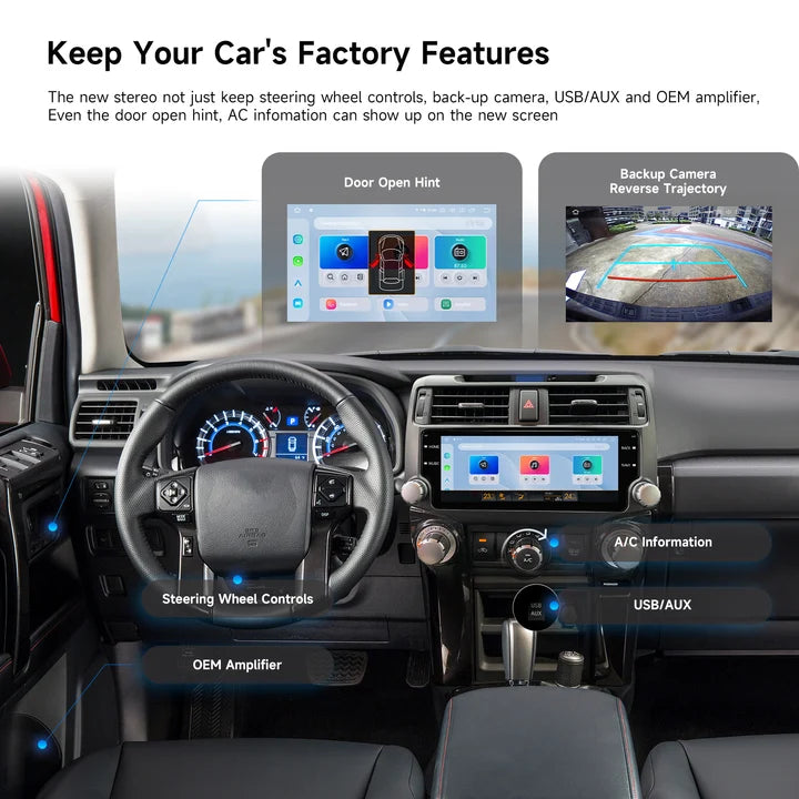 Dasaita 10.25" Black Android Head Unit for 4Runner (2010-2023)