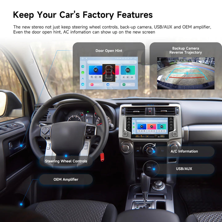 Dasaita Android13 Car Stereo| Wireless CarPlay & Android Auto | 9'' QLED Screen for 4Runner (2010-2023)