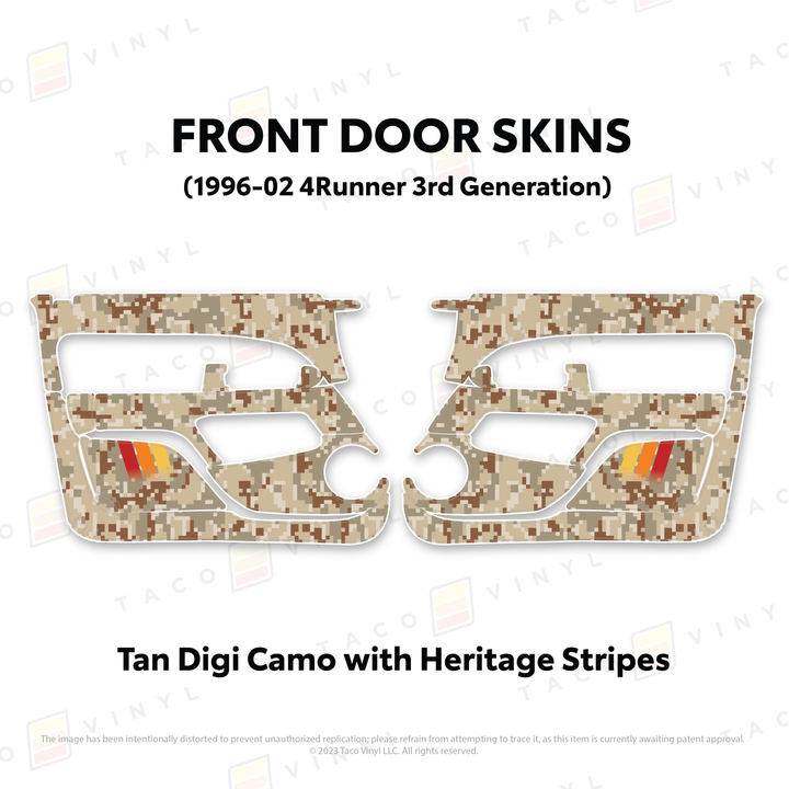 Taco Vinyl Protective Vinyl Door Skins for 4Runner (1996-2002)