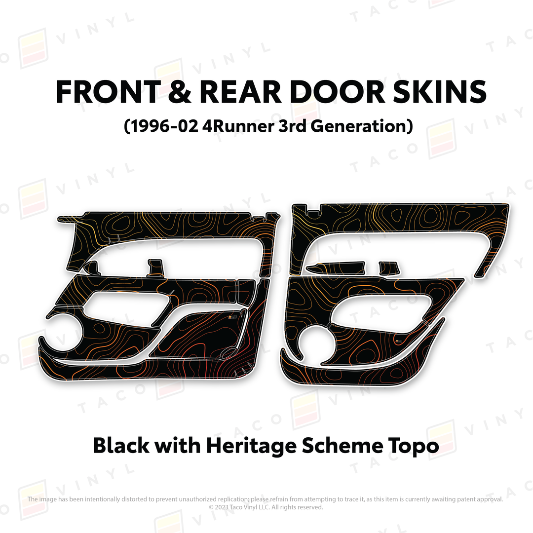 Taco Vinyl Protective Vinyl Door Skins for 4Runner (1996-2002)