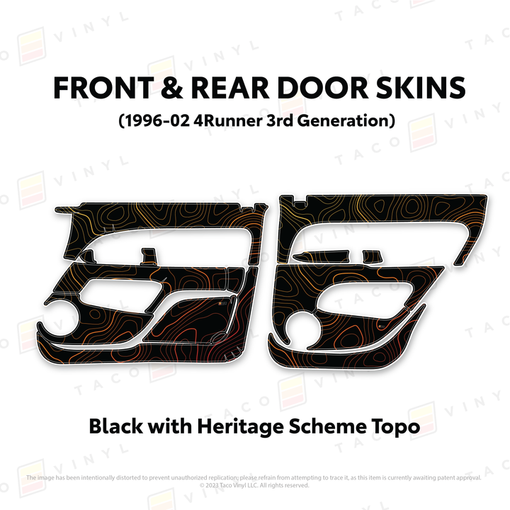 Taco Vinyl Protective Vinyl Door Skins for 4Runner (1996-2002)