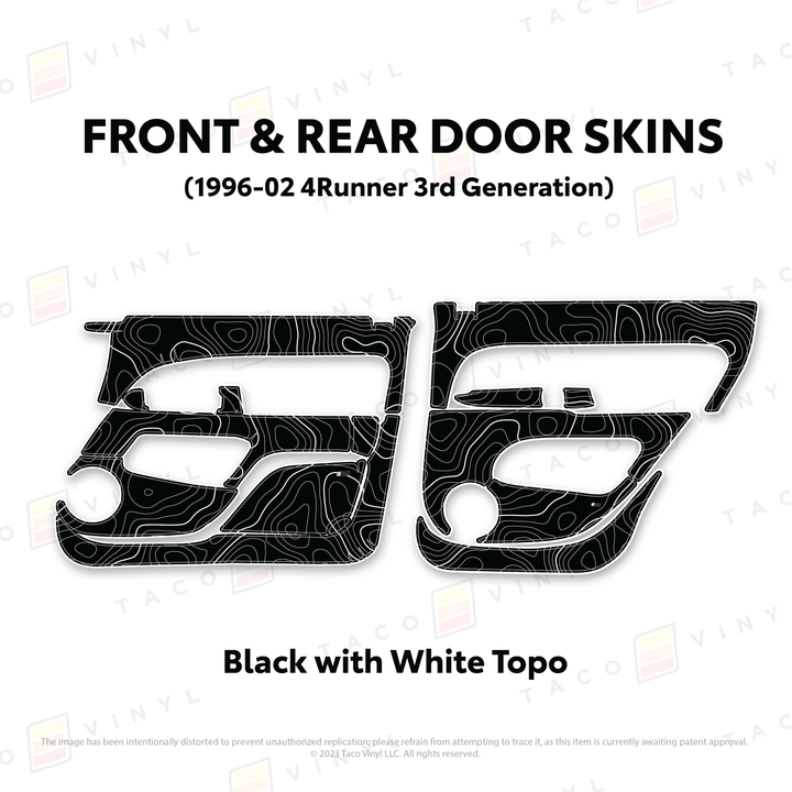 Taco Vinyl Protective Vinyl Door Skins for 4Runner (1996-2002)