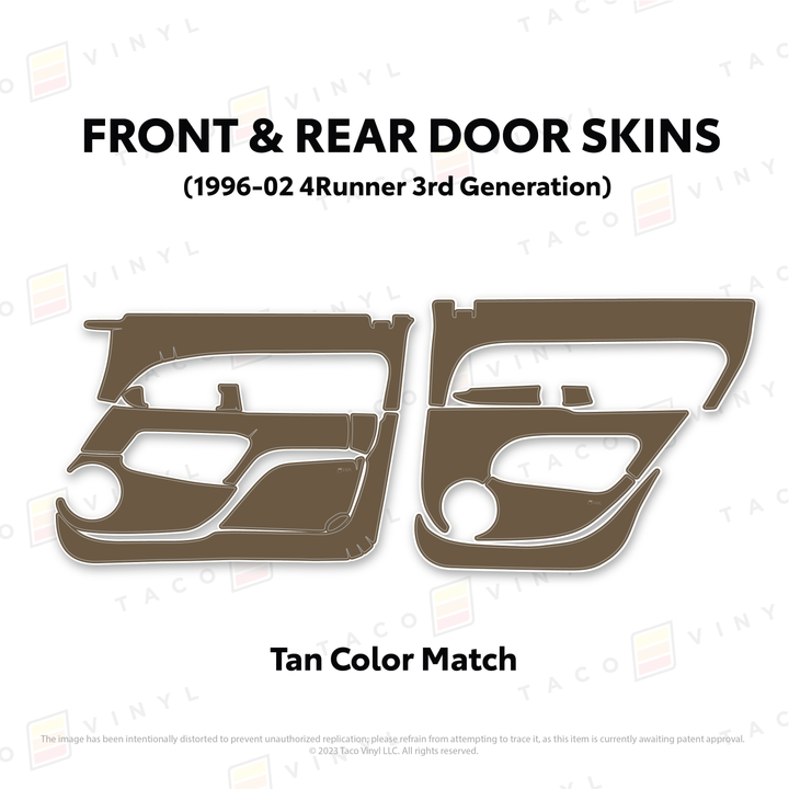 Taco Vinyl Protective Vinyl Door Skins for 4Runner (1996-2002)