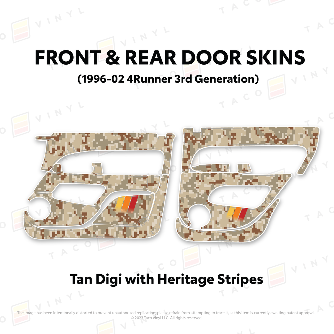 Taco Vinyl Protective Vinyl Door Skins for 4Runner (1996-2002)