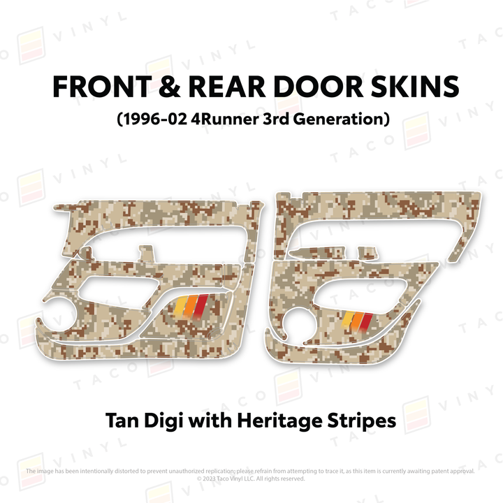Taco Vinyl Protective Vinyl Door Skins for 4Runner (1996-2002)