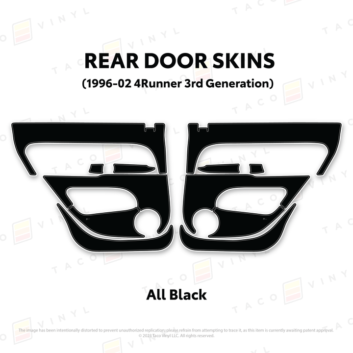 Taco Vinyl Protective Vinyl Door Skins for 4Runner (1996-2002)