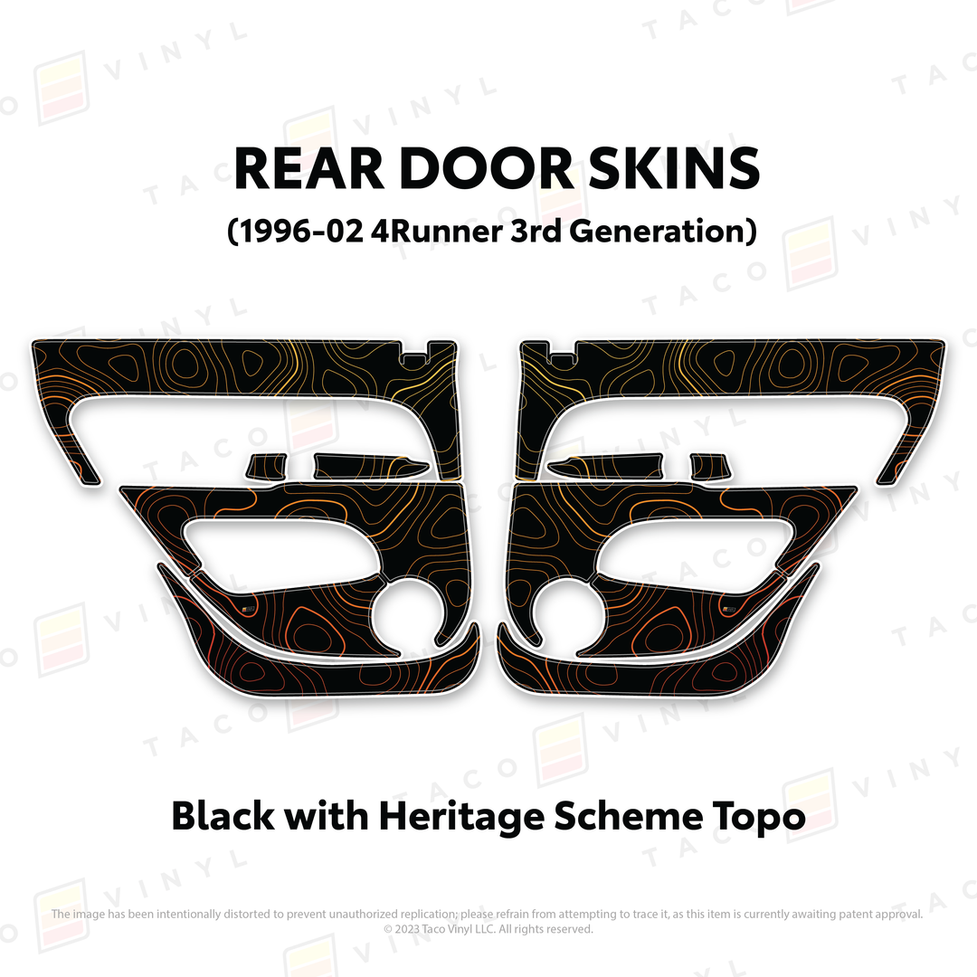 Taco Vinyl Protective Vinyl Door Skins for 4Runner (1996-2002)