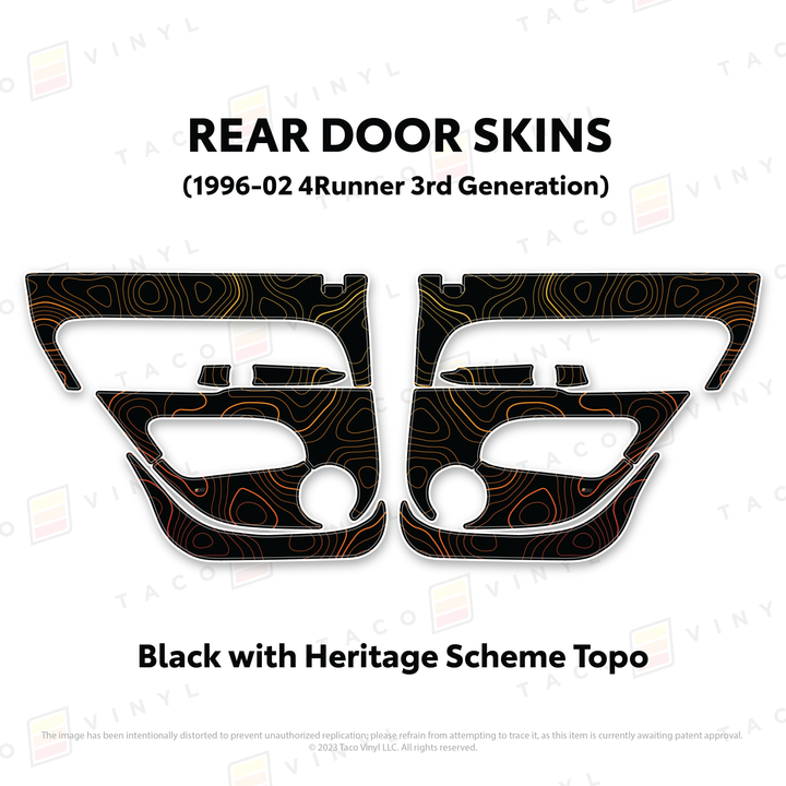 Taco Vinyl Protective Vinyl Door Skins for 4Runner (1996-2002)