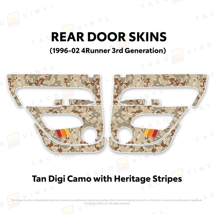 Taco Vinyl Protective Vinyl Door Skins for 4Runner (1996-2002)
