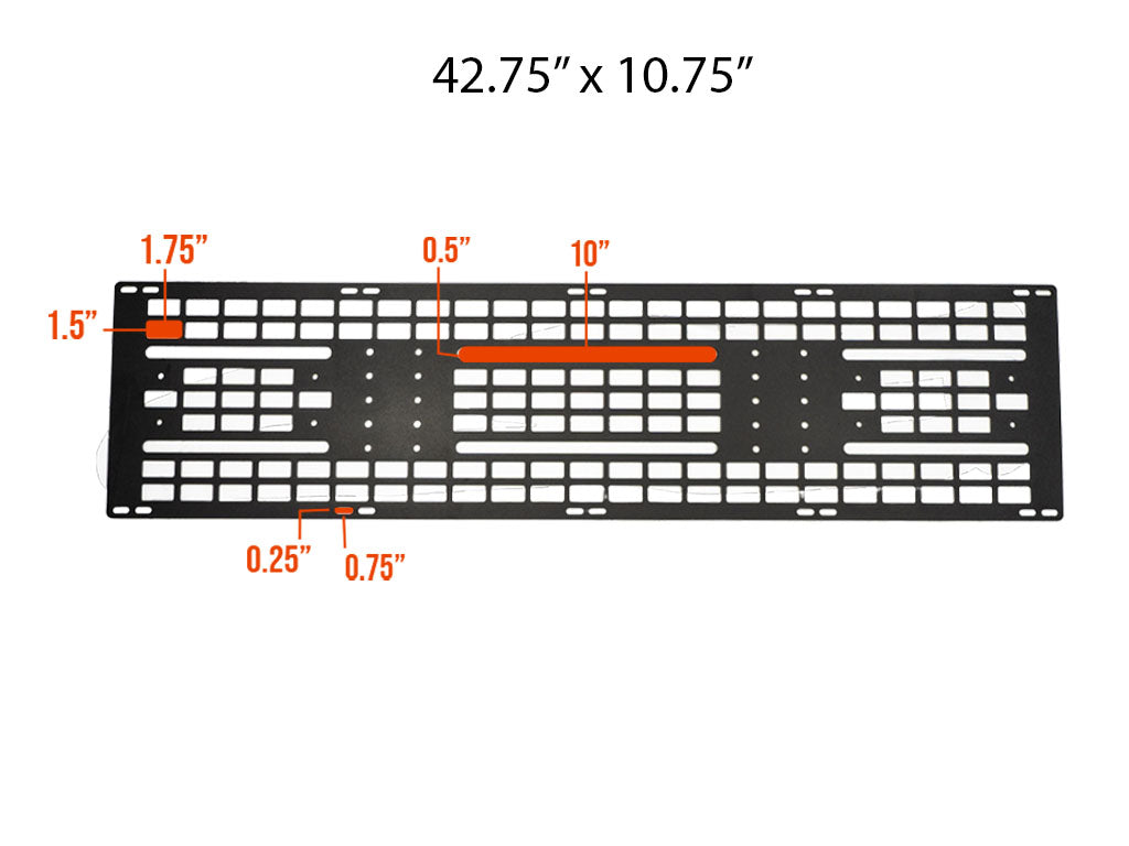 Cali Raised LED Victory 4x4 Roof Rack Mounted MOLLE Gear Panel