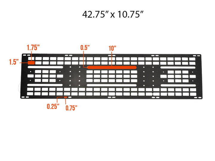 Cali Raised LED Victory 4x4 Roof Rack Mounted MOLLE Gear Panel