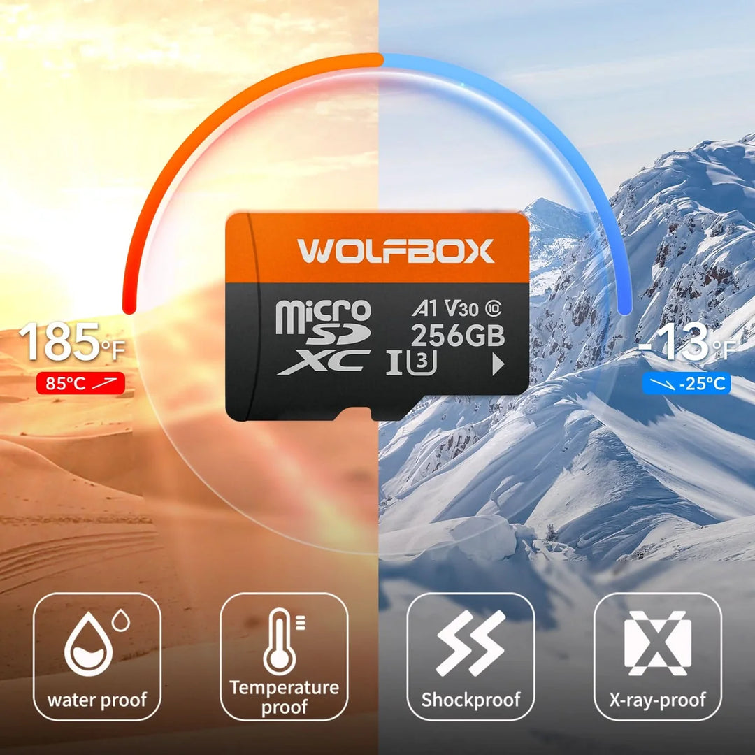 Wolfbox Dash Cam 512GB/256GB/128GB Micro Endurance SD Card, Class 10 U3 TF Card