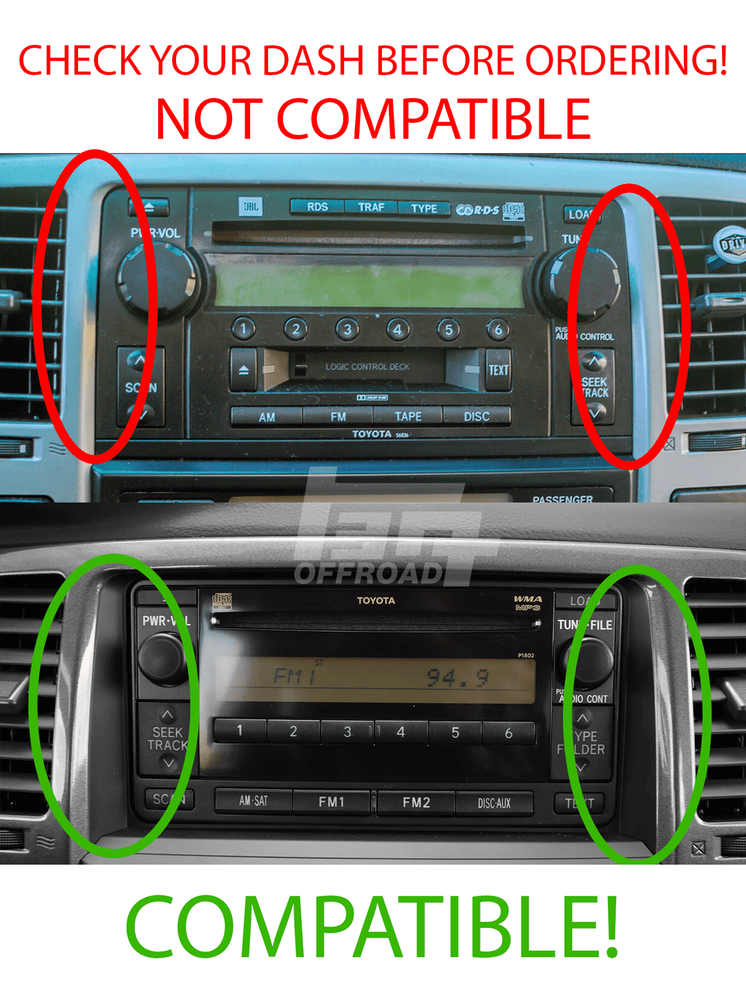 TEQ Offroad Center Console Modular Accessory Dash Mount (MAM) for 4Runner (2003-2009)