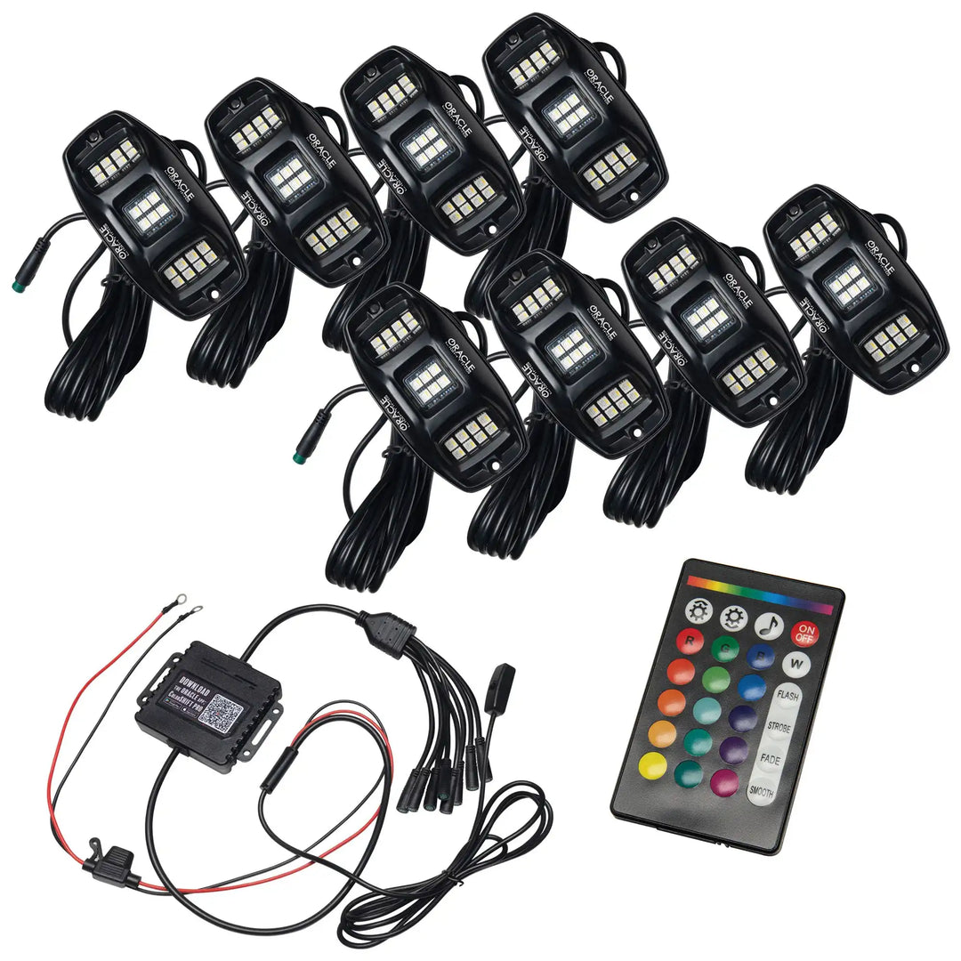 ColorSHIFT RGB+W Underbody Rock Light Kit - 230° Wide Angle Bluetooth Control