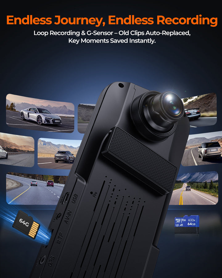 Acumen Camera XR10 Pro 4K Front & 2.5K Rear Cameras, 10" IPS Touchscreen with Built-in Wi-Fi