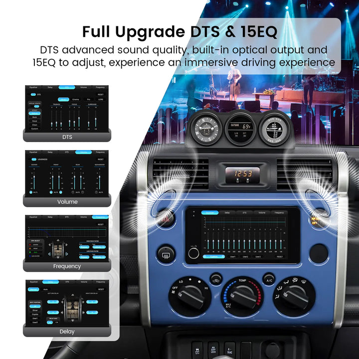 Dasaita Vivid13 Double Din Car Stereo Wireless Carplay/Android Auto, 7" QLED Screen Head Unit, 5G WiFi/4G LTE, 8+256GB Radio for Highlander/4Runner 2001-2007/FJ Cruiser 2007-2024/RAV4 2001-2005