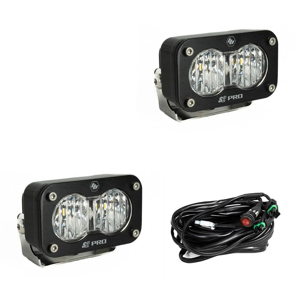 Baja 686 Industries LLC  Led vent cover (ASA Matte Black) Baja Designs S2 + Baja Designs S2 PRO Black Light Pod Pair for Tundra (2022+)