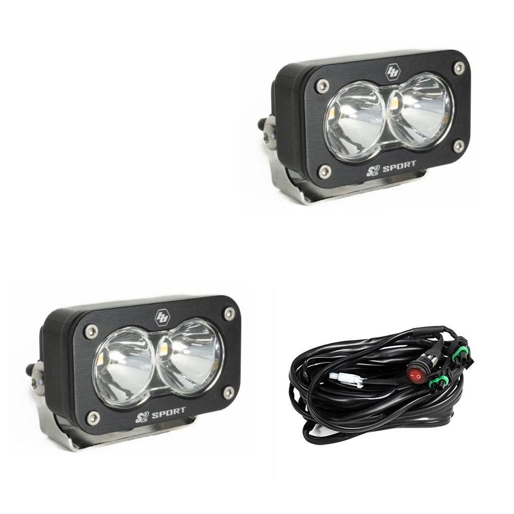 Baja Designs S2 Sport Black LED AuxIliary Light Pod Pair - Universal
