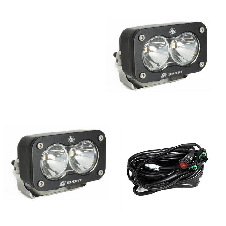 Baja Designs S2 Sport Black LED AuxIliary Light Pod Pair - Universal