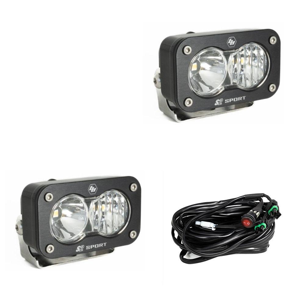 Baja Designs S2 Sport Black LED AuxIliary Light Pod Pair - Universal