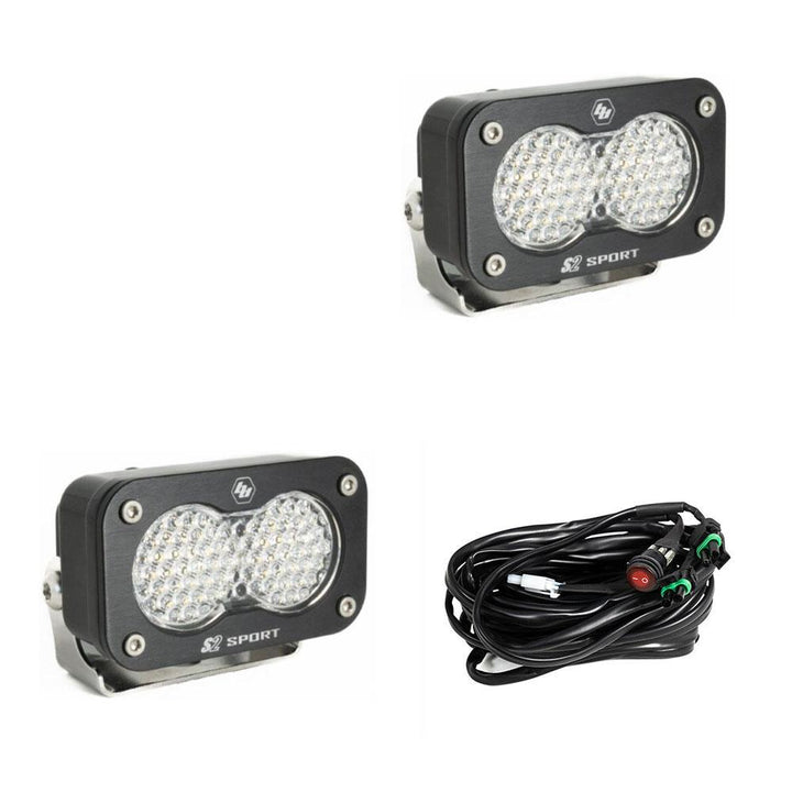 Baja Designs S2 Sport Black LED AuxIliary Light Pod Pair - Universal