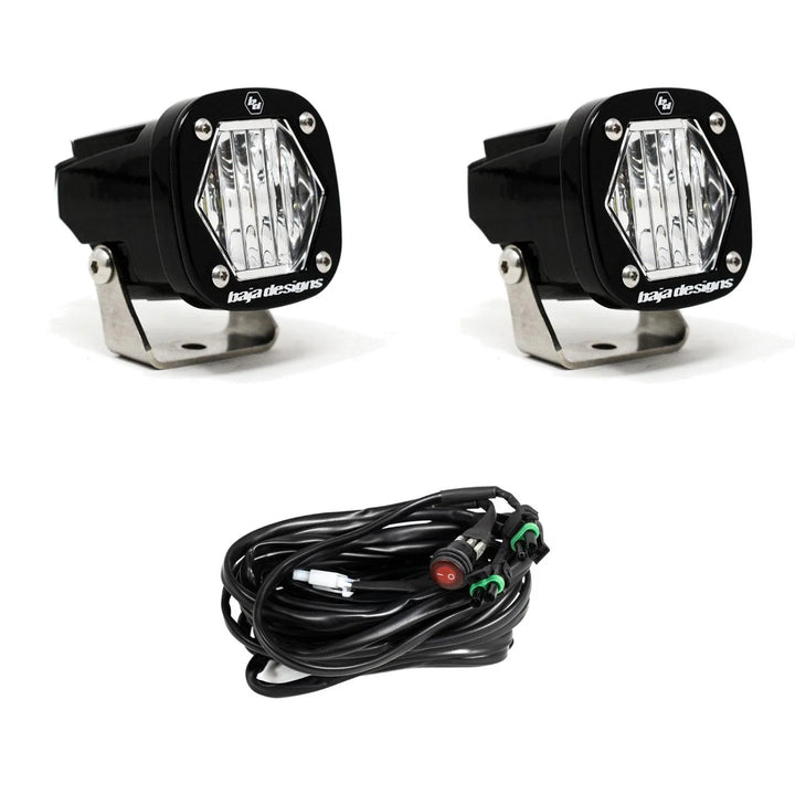 Baja 686 Industries LLC S1 Led vent cover (Gloss Black) + Baja Design S1 Auxiliary Ligh POD Pair for Tacoma (2024+)