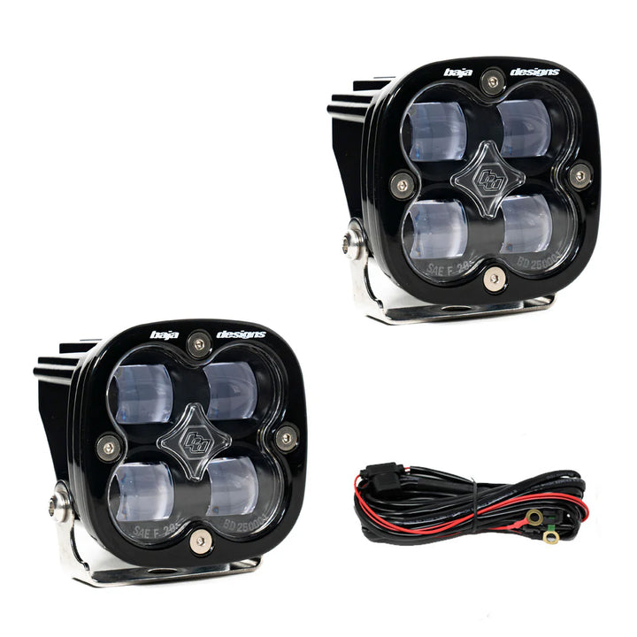 Baja 686 Industries LLC Led vent cover (ASA Matte Black)+ Squadron SAE LED Auxiliary Light Pod Pair for Tacoma (2024+)