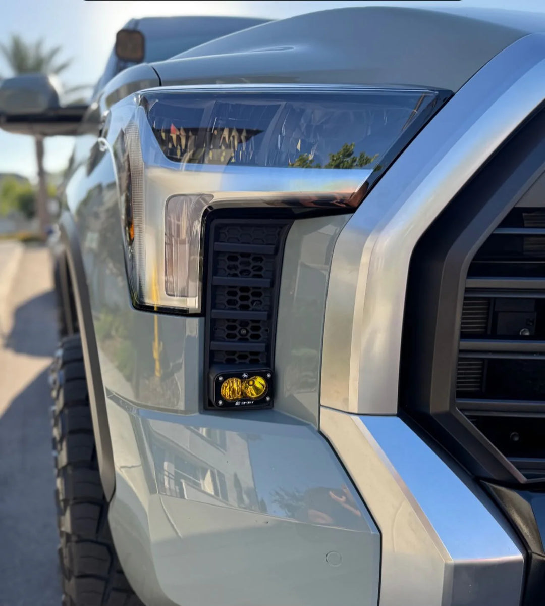 Baja 686 Industries LLC  Led vent cover (ASA Matte Black) Baja Designs S2 + Baja Designs S2 PRO Black Light Pod Pair for Tundra (2022+)