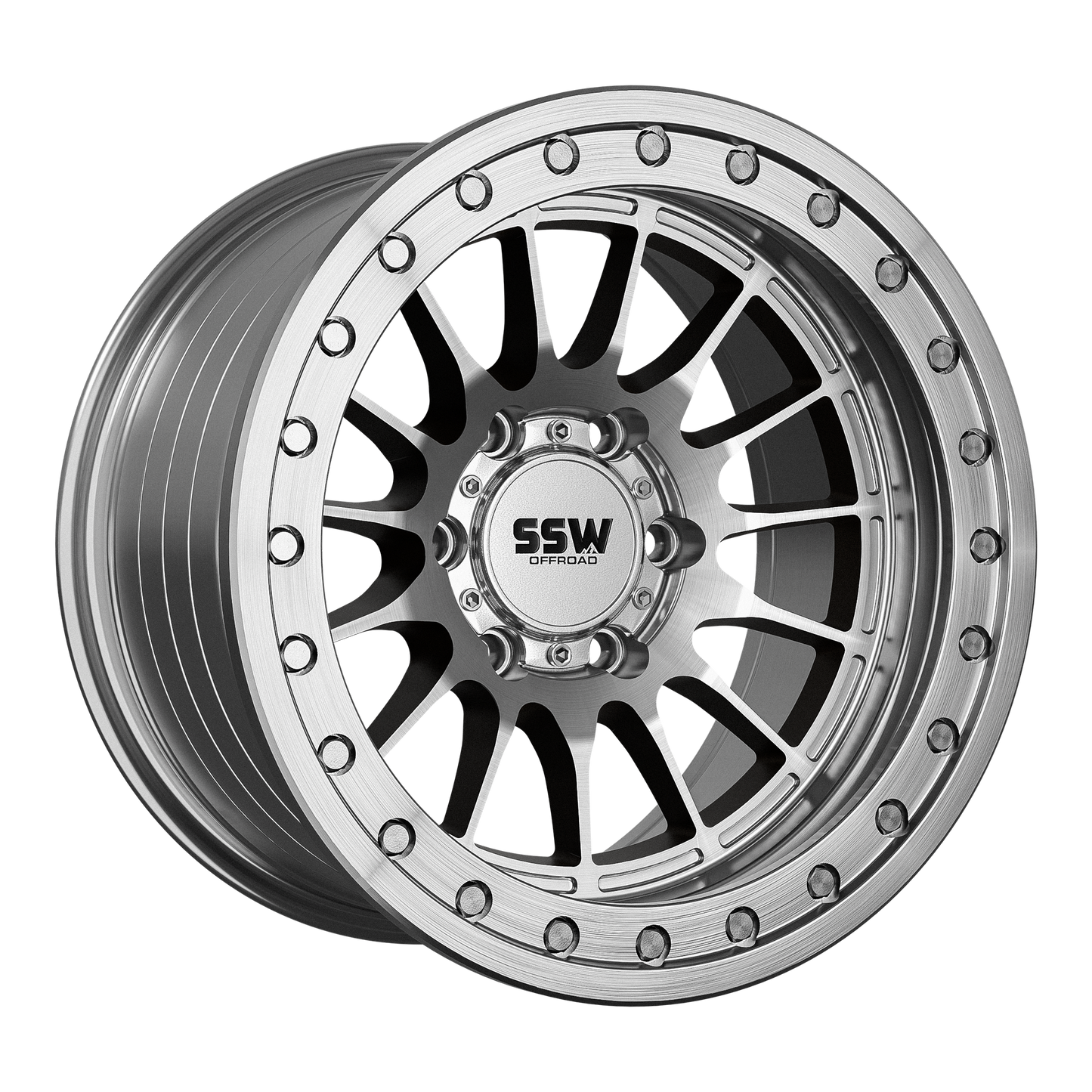 SSW Offroad® Beadlock Dakar / Machined Silver / 17x9.0 -25