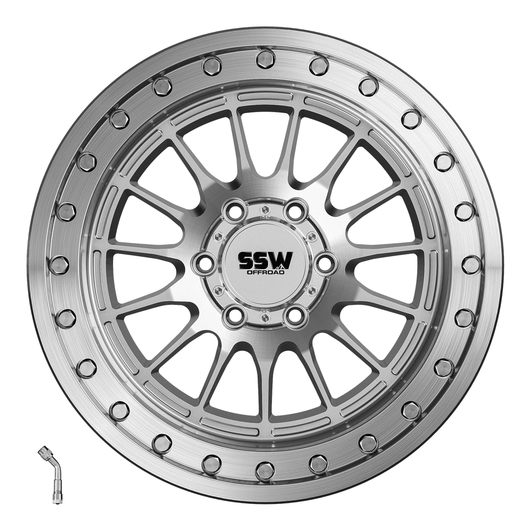 SSW Offroad® Beadlock Dakar / Machined Silver / 17x9.0 -25