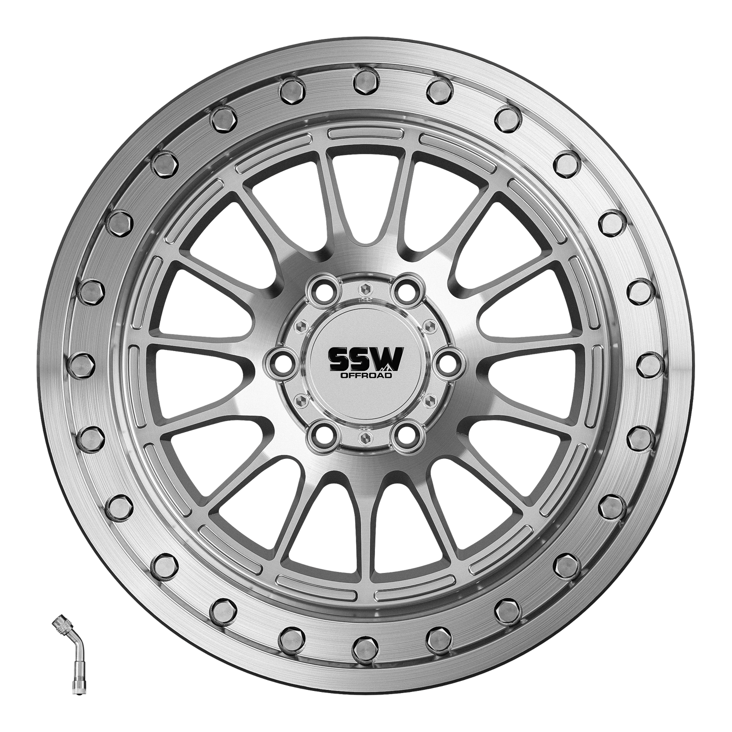 SSW Offroad® Beadlock Dakar / Machined Silver / 17x9.0 -25