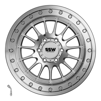 SSW Offroad® Beadlock Dakar / Machined Silver / 17x9.0 -25
