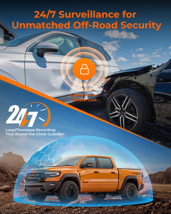 Acumen Camera The Legend 4ch Waterproof Rear View Mirror Dash Cam with 1080P Front+ Rear+ Left/Right Side Cameras