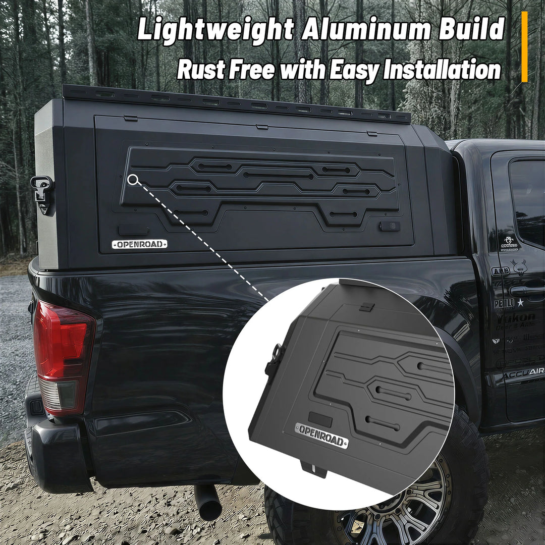 OPENROAD Aluminum Truck Cap for Tacoma (2016-2023) - 6ft Bed