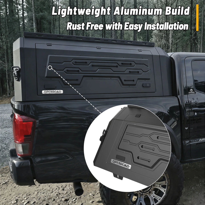 OPENROAD Aluminum Truck Cap for Tacoma (2016-2023) – 5ft Bed