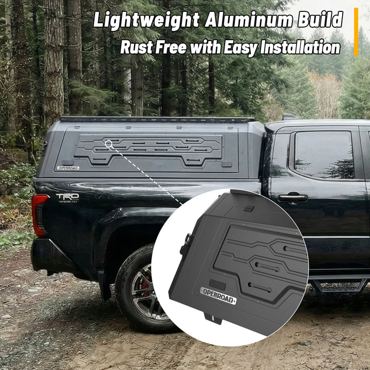 OPENROAD Aluminum Truck Cap for Tacoma (2024+) - 5ft Bed