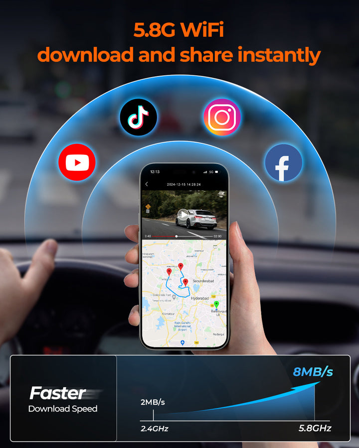Acumen Camera M4 Quad Mirror Dash Cam with 1080P Front+Rear+Left/Right Side Cameras, 12"IPS Touchscreen