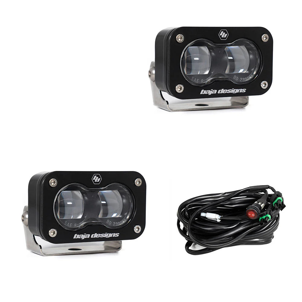 Baja 686 Industries LLC Led vent cover (ASA Matte Black) Baja Designs S2 + Baja Designs S2 SAE Black Light Pod Pair for Tundra (2022+)