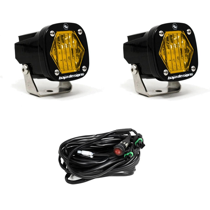 Baja 686 Industries LLC S1 Led vent cover (Gloss Black) + Baja Design S1 Auxiliary Ligh POD Pair for Tacoma (2024+)