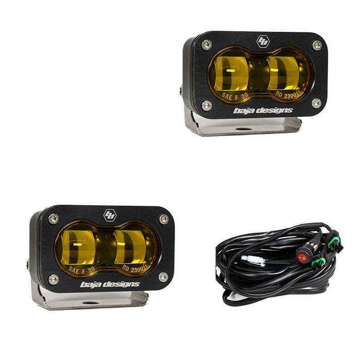 Baja 686 Industries LLC Led vent cover (ASA Matte Black) Baja Designs S2 + Baja Designs S2 SAE Black Light Pod Pair for Tundra (2022+)