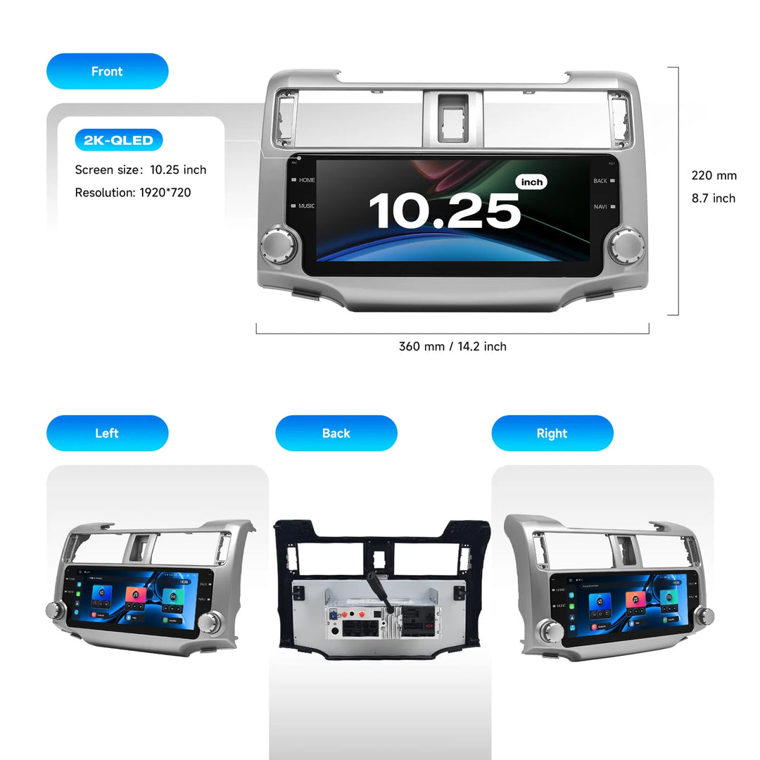 Dasaita 10.25" Silver Android Head Unit for 4Runner (2010-2023)