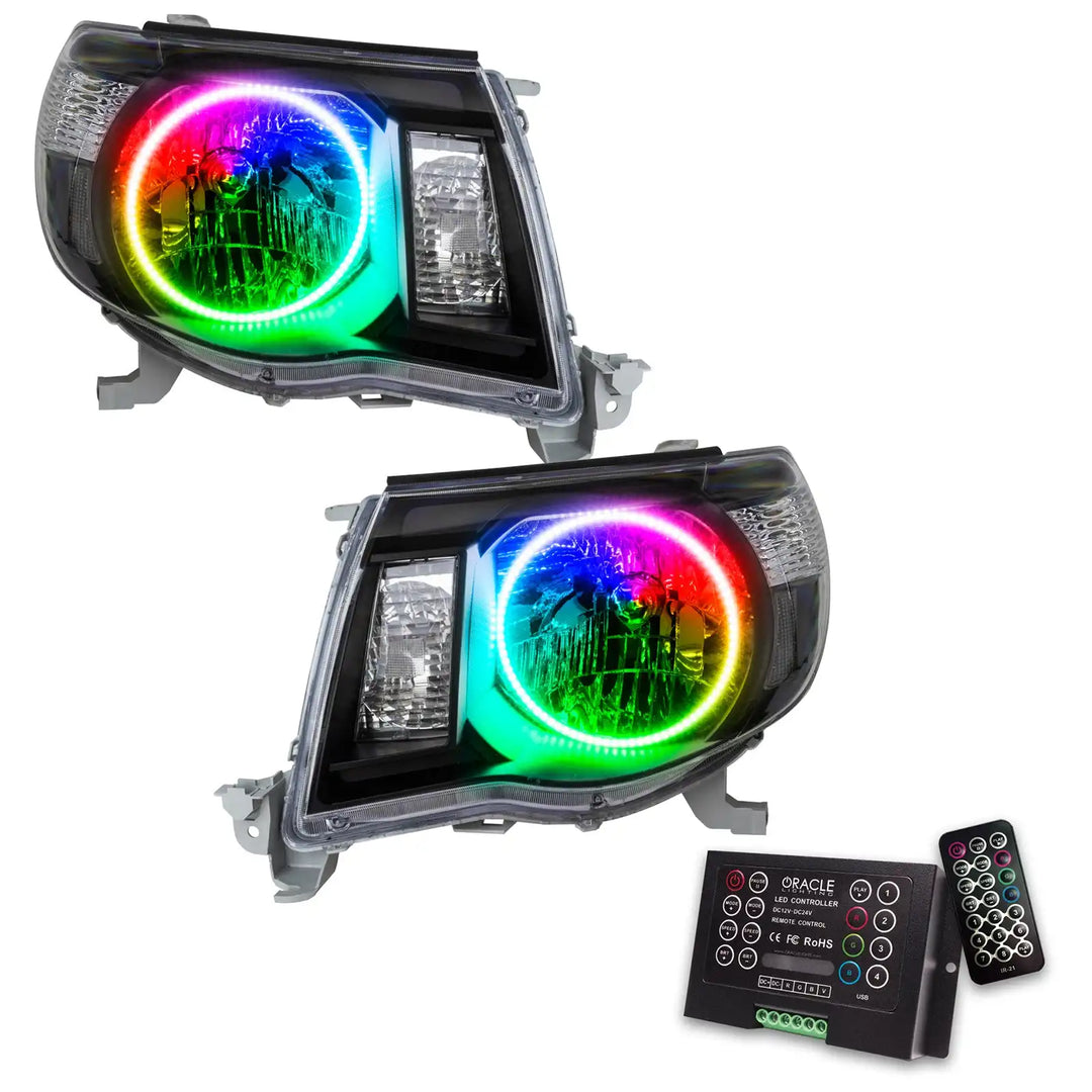 ORACLE Lighting 2005-2011 Toyota Tacoma Pre-Assembled Halo Headlights-Black