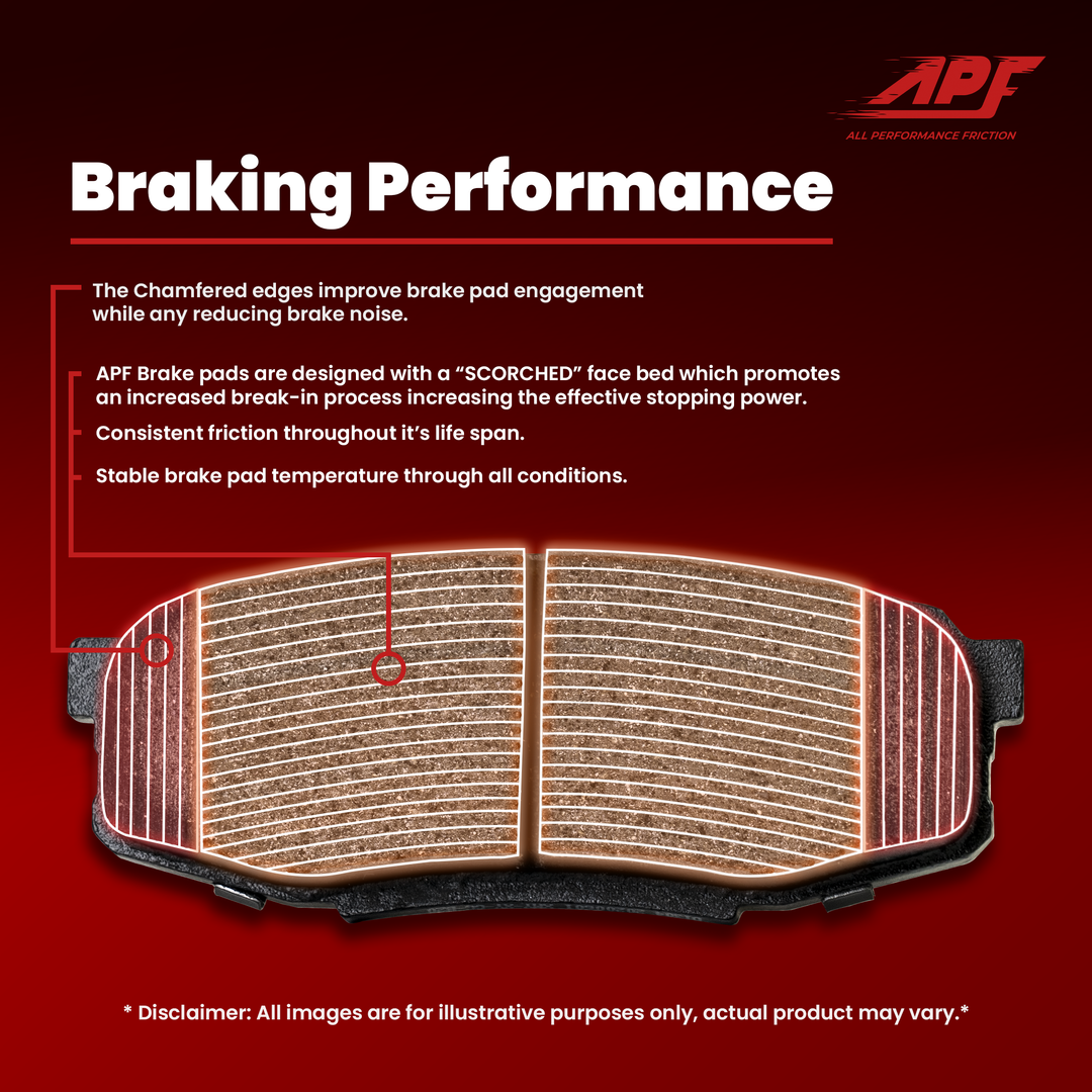 APF All Performance Friction Front Ceramic Brake Pads for Tundra (2007-2021) & Sequoia (2008-2022)