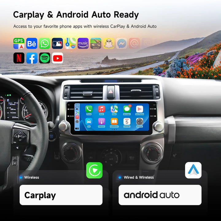 Dasaita 10.25" Silver Android Head Unit for 4Runner (2010-2023)