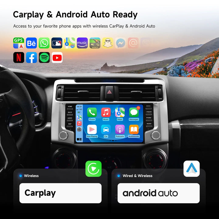 Dasaita Android13 Car Stereo| Wireless CarPlay & Android Auto | 9'' QLED Screen for 4Runner (2010-2023)