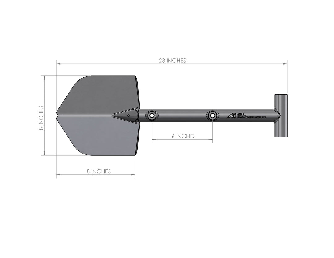 Agency6.com A6™ Adventure Mini Shovel (AMS-1) - BLACK