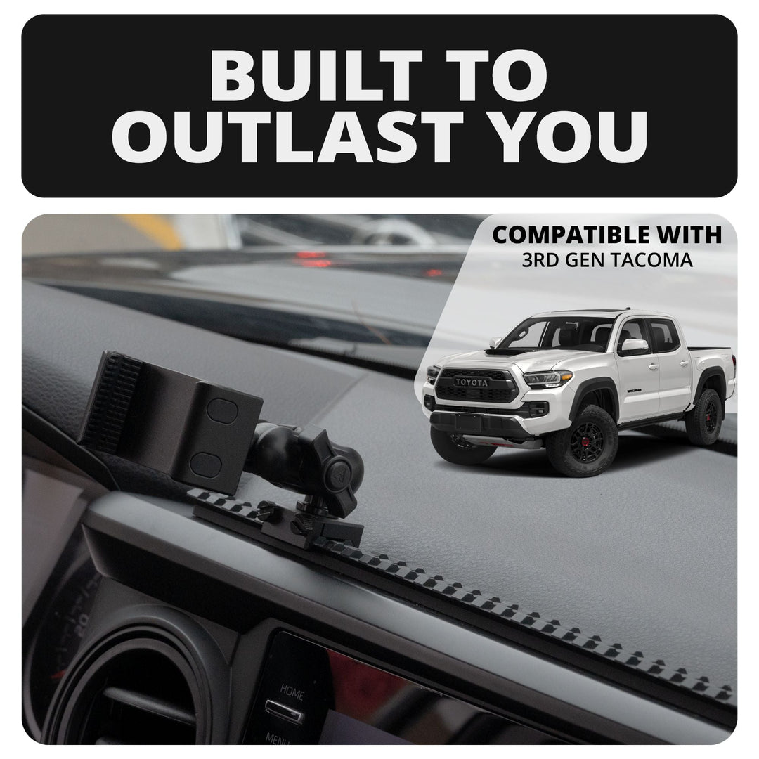 TRAXX™ - Assault Track Picatinny Dash Bracket With 20LITE Phone Holder & CB Microphone Holder | 2016 - 2023 Toyota Tacoma