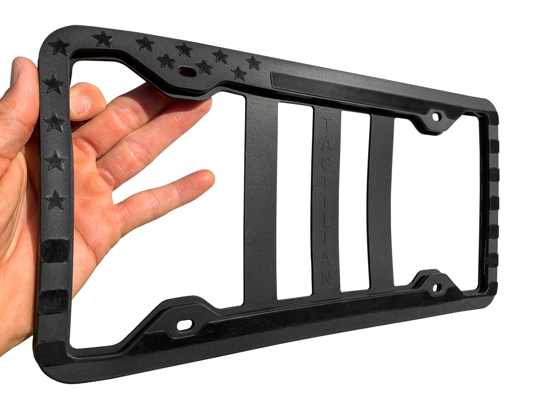 Tactilian Silicone American Flag License Plate Frame - Anti-Rattle, Anti-Scratch