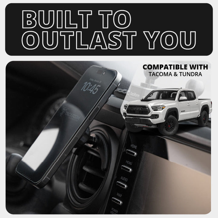 LINK™ Vent Mount Bracket With MagSafe/Qi2 Charging and Cooling Phone Holder | Choose Your Arm Length | 2016-2023 Toyota Tacoma and 2014-2021 Toyota Tundra