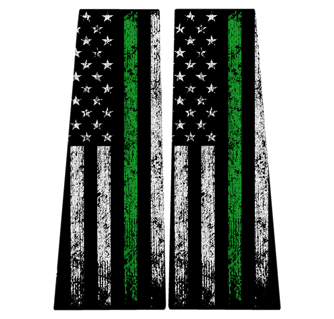 American Flag B Pillar Overlays - 2024+ Tacoma Double Cab / 2025+ 4Runner